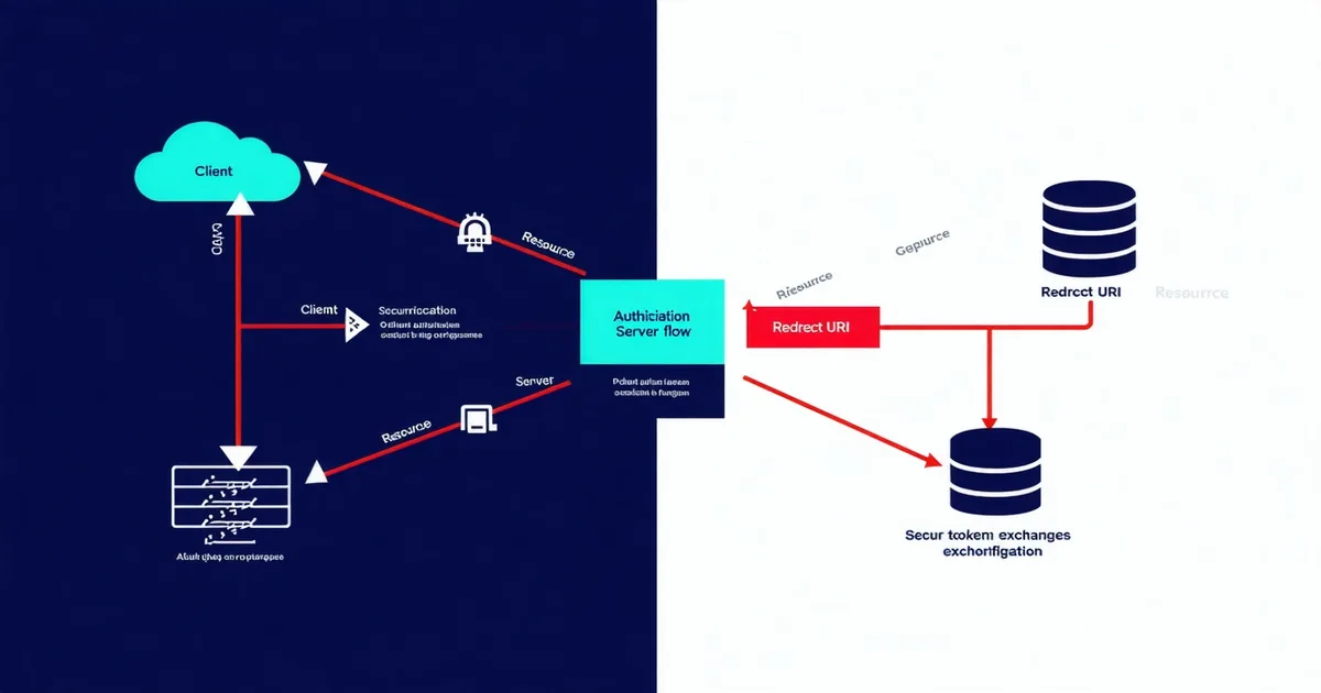 Abstract OAuth authorization flow diagram