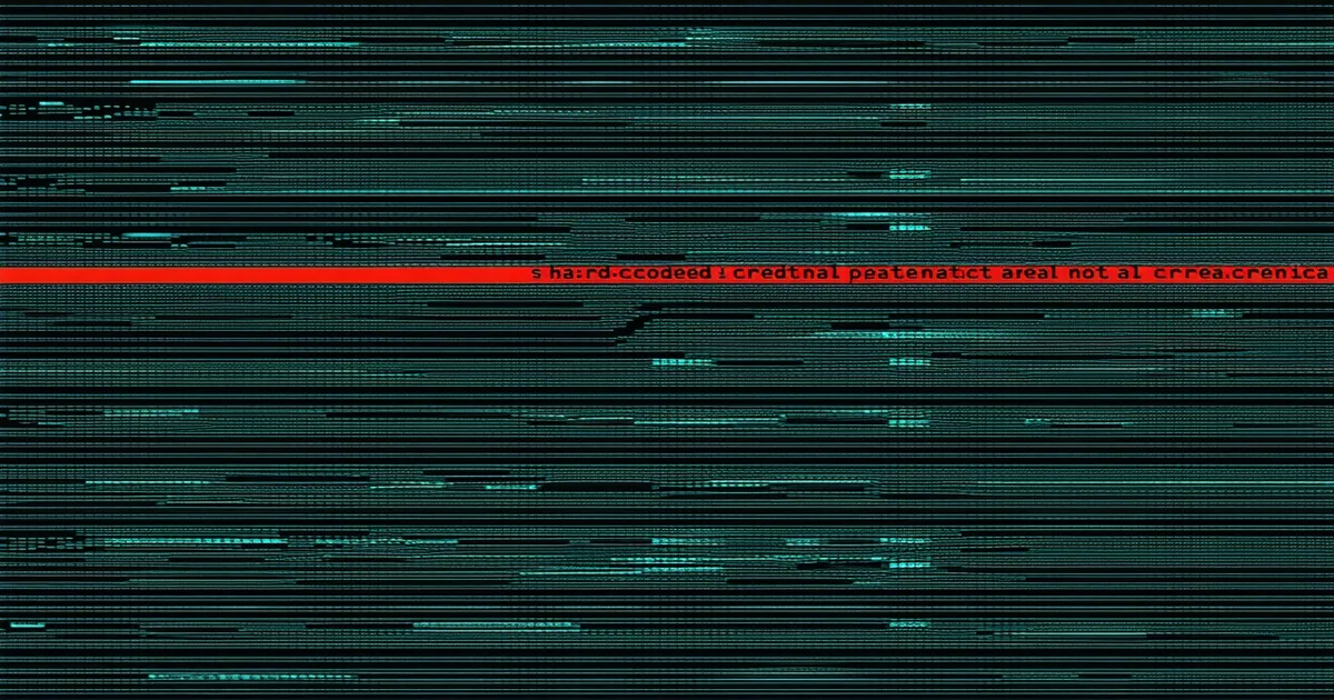 Abstract code file with hardcoded secret credential highlighted